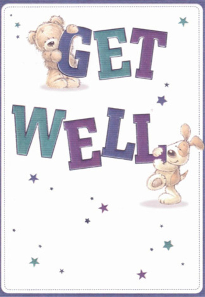 Capturing the essence of care and gentle reassurance, this illustrated get well card transforms the ordinary into something quite special, much like a personally arranged bouquet awaiting delivery in the heart of East Ham. At its centre, a loveable bear with plush fur and a floppy-eared puppy sit surrounded by a twinkle of azure and violet stars, each character sending waves of goodwill as if scattering good wishes through the local streets-from Central Park to Plashet Grove. The confident, oversized letters spelling 'Get Well' come alive in gradients of purple and teal, taking on a tactile, celebratory feel that recalls the joyful pops of colour in East Ham's flowerbeds. The bear's softness and the puppy's velvety ears invite the imagination to reach out and share in their embrace, delivering a sensory comfort akin to running one's fingers across a freshly tied satin ribbon. The pure white background bathes the scene in light, creating a sense of space and hope reminiscent of East Ham's open markets on a bright morning. As a florist, I see each element as intentionally placed, careful and affectionate-a visual arrangement designed to conquer gloom and instill cheer. The image and its friendly mascots send a universal message: recovery can bloom in the presence of caring gestures and heartfelt connection.
